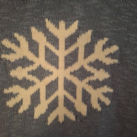 Cotton Country by Parkhurst Snow Day Turtle Neck Sweater in Grey Blue - Size M - Picture 10 of 10